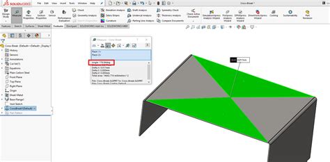 cross break sheet metal solidworks|sheet metal cross break tool.